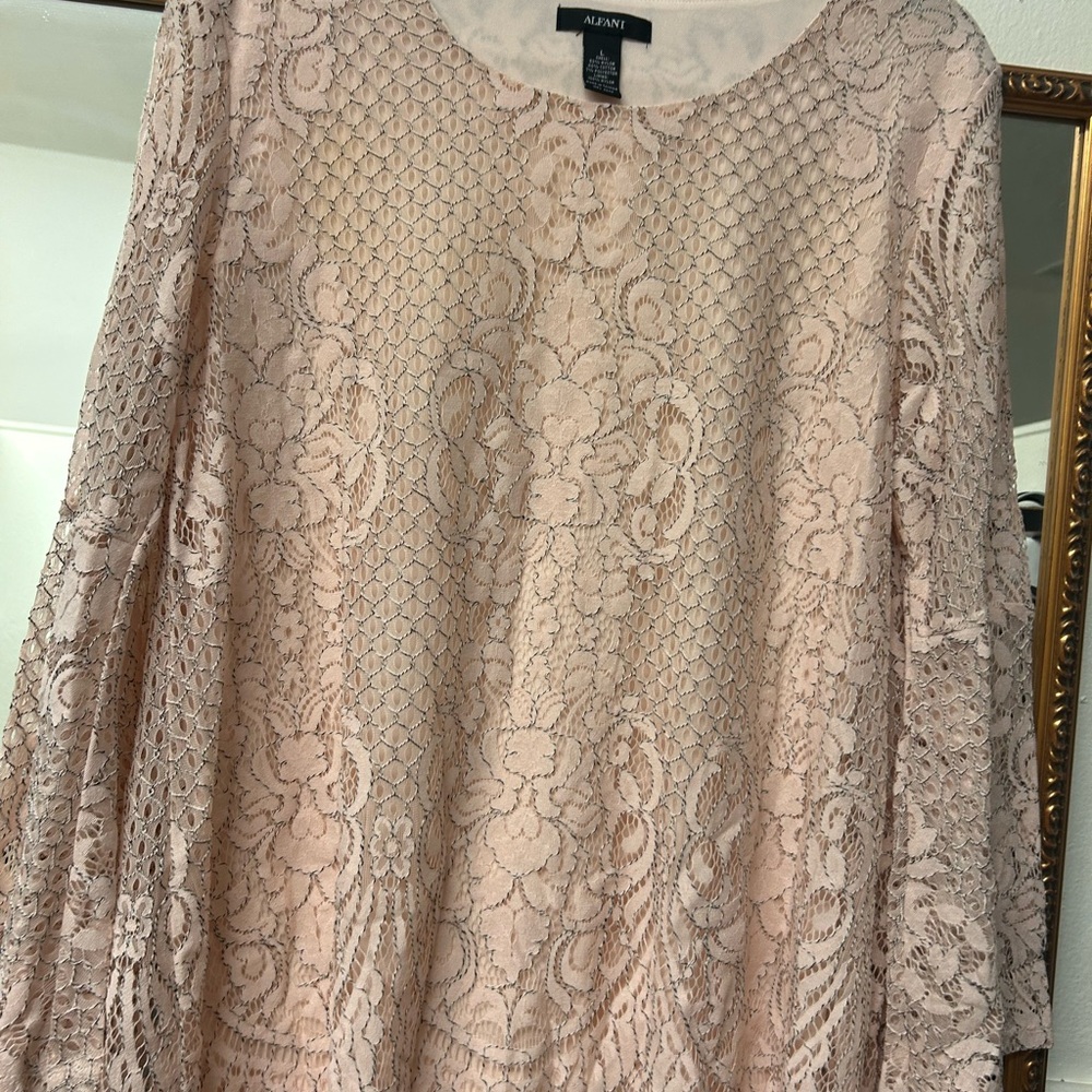 Alfani Blush Lace Top